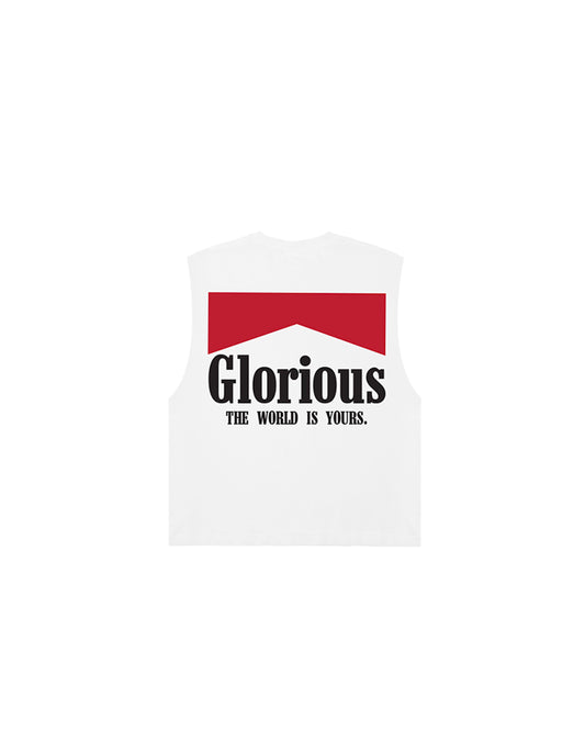 The World Is Yours Cut Off (White/Red)