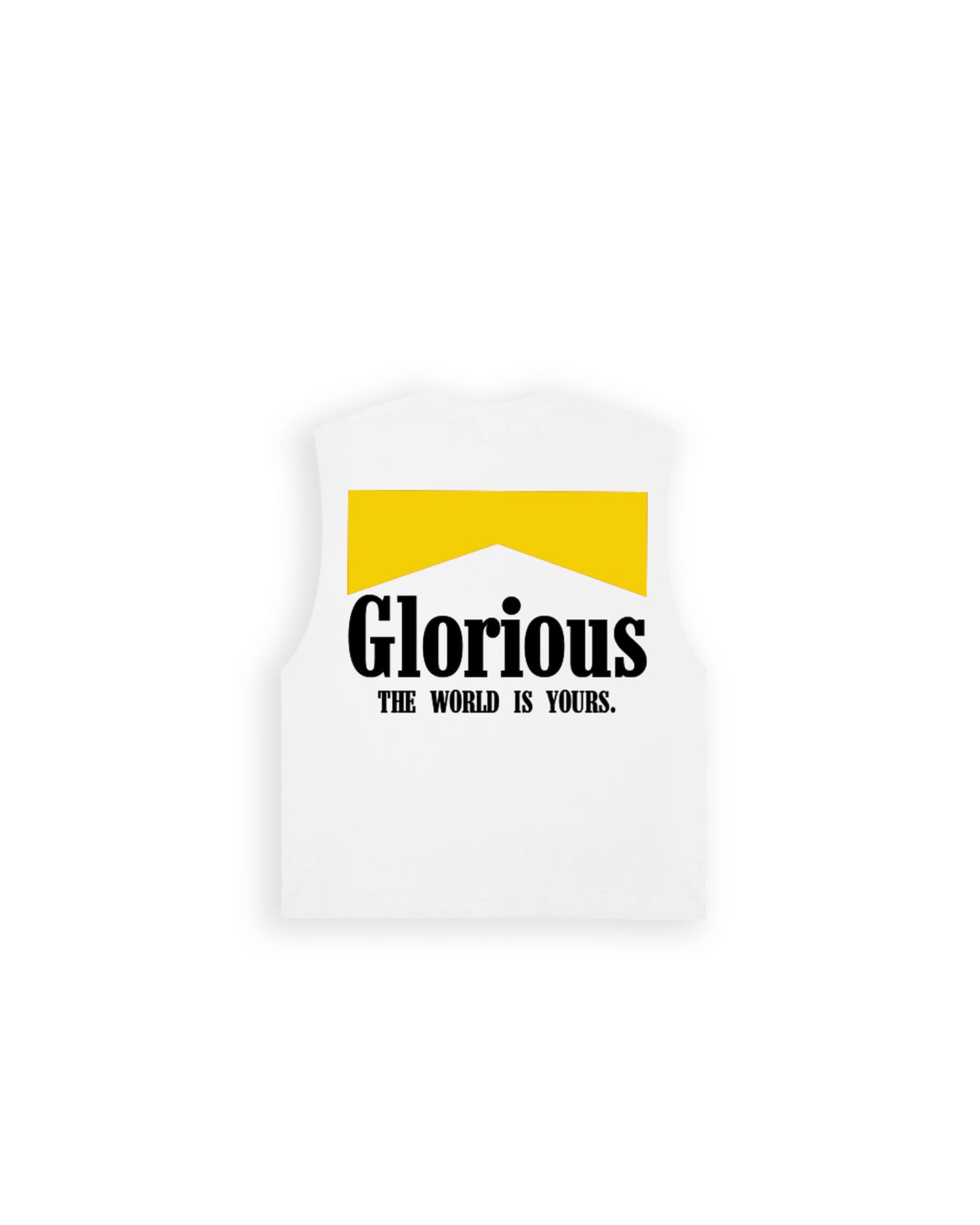 The World Is Yours Cut Off (White/Yellow)