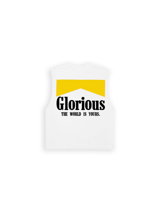 The World Is Yours Cut Off (White/Yellow)